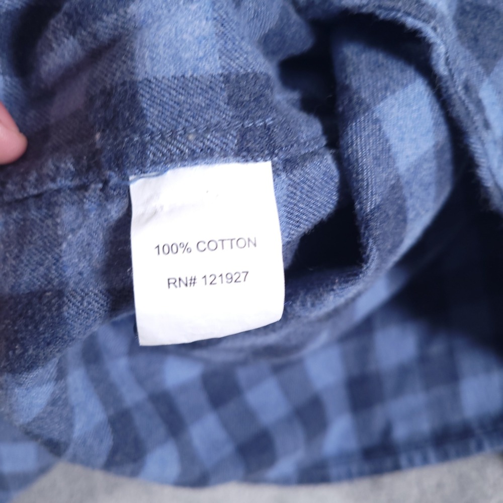 Johnnie-O Button Down Shirt Men XXL Laguna Blue Buffalo Check Flannel Hangin Out - Picture 5 of 8